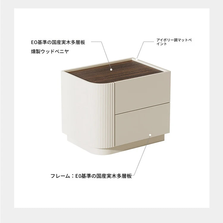 モダンデザイン ナイトテーブル 多層板製 おしゃれ収納家具 シンプルインテリア fmfd-5062