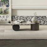 センターテーブル 大理石デザイン 多層板 ステンレス製 おしゃれなリビング家具 収納付き fmfd-5063