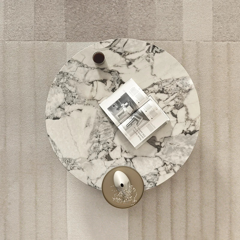 センターテーブル 大理石デザイン 多層板 ステンレス製 おしゃれなリビング家具 収納付き fmfd-5063