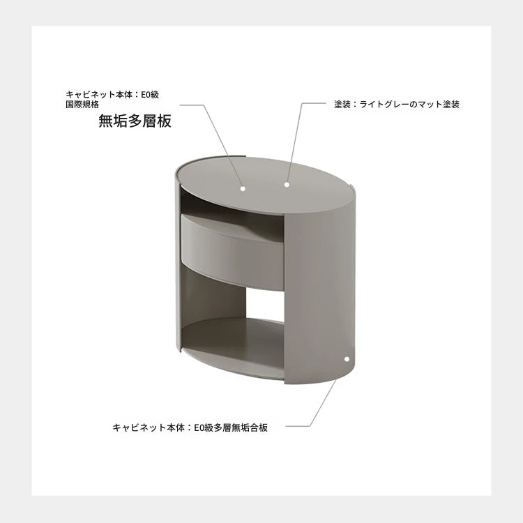 洗練されたデザインの多層板ナイトテーブル - 室内にぴったりな収納付きサイドテーブル fmfd-5064