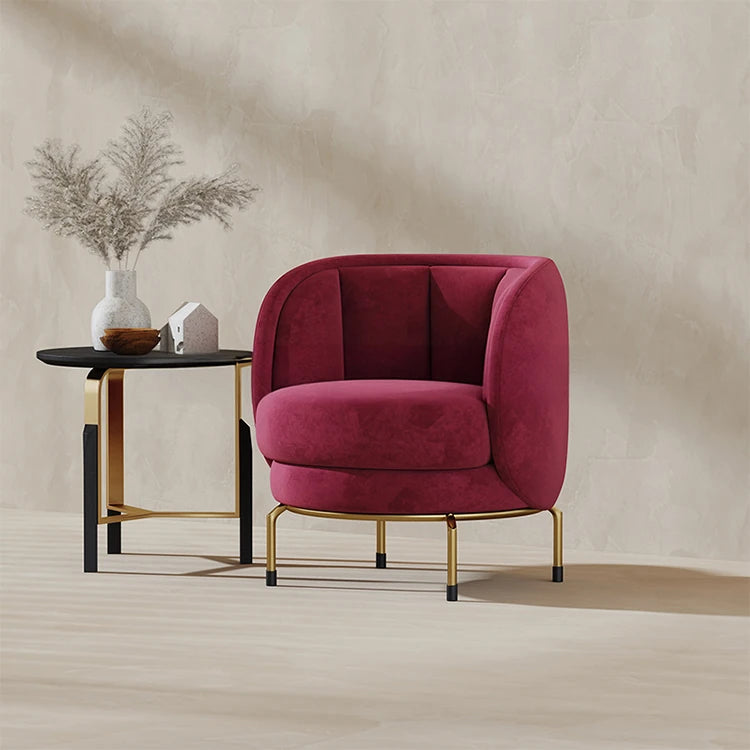 魅力的な無垢材チェア - クラシック&モダンデザイン、リビングルームに最適なアクセント ピンク色 fmfd-5065