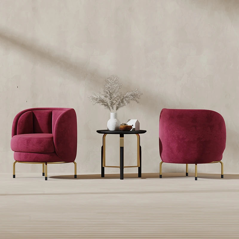 魅力的な無垢材チェア - クラシック&モダンデザイン、リビングルームに最適なアクセント ピンク色 fmfd-5065