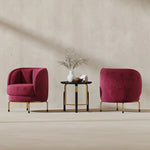 魅力的な無垢材チェア - クラシック&モダンデザイン、リビングルームに最適なアクセント ピンク色 fmfd-5065