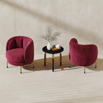 魅力的な無垢材チェア - クラシック&モダンデザイン、リビングルームに最適なアクセント ピンク色 fmfd-5065