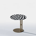 モダンデザイン センターテーブル 多層板製 おしゃれなツートンカラー 丸型サイドテーブル fmfd-5066