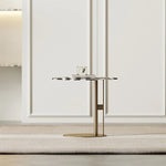 モダンデザイン センターテーブル 多層板製 おしゃれなツートンカラー 丸型サイドテーブル fmfd-5066