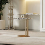 モダンデザイン センターテーブル 多層板製 おしゃれなツートンカラー 丸型サイドテーブル fmfd-5066