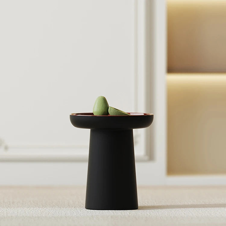 モダンセンターテーブル|多層板製 スタイリッシュなデザイン|ヴィンテージレッド&ブラック fmfd-5067