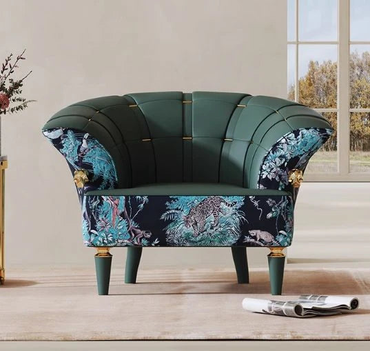 エレガントなパイン製PUレザーアームチェア - 豪華なデザインでお部屋を彩る! fmfd-5068