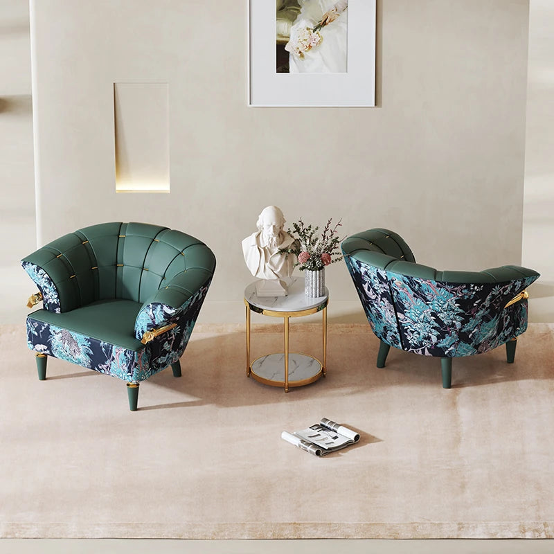 エレガントなパイン製PUレザーアームチェア - 豪華なデザインでお部屋を彩る! fmfd-5068