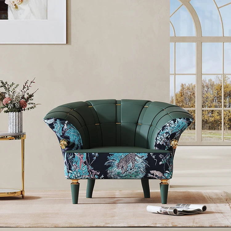 エレガントなパイン製PUレザーアームチェア - 豪華なデザインでお部屋を彩る! fmfd-5068