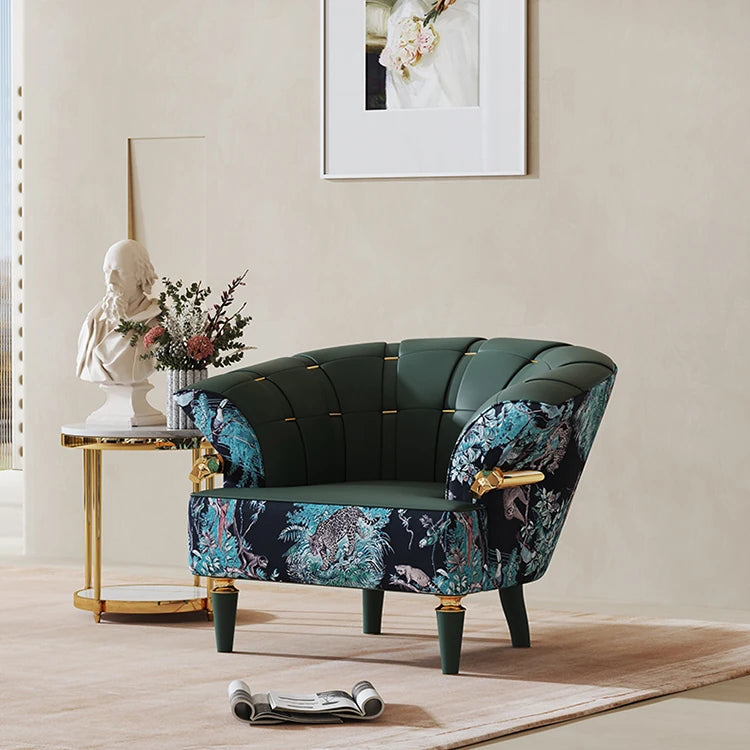 エレガントなパイン製PUレザーアームチェア - 豪華なデザインでお部屋を彩る! fmfd-5068