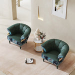 エレガントなパイン製PUレザーアームチェア - 豪華なデザインでお部屋を彩る! fmfd-5068