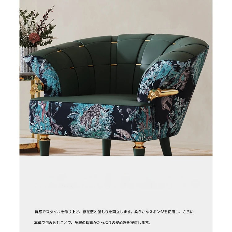 エレガントなパイン製PUレザーアームチェア - 豪華なデザインでお部屋を彩る! fmfd-5068