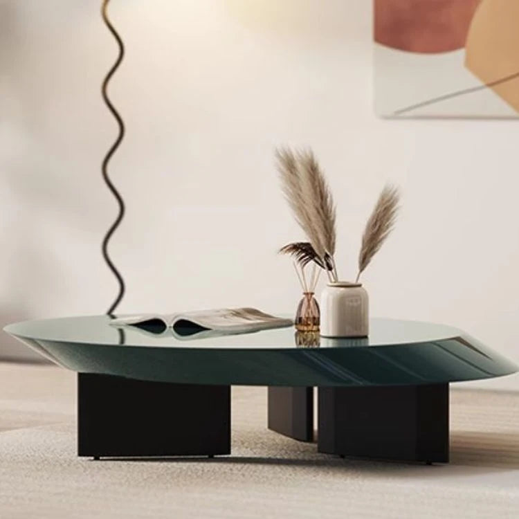 ラグジュアリーなセンターテーブル | 多層板製の丸型デザイン | おしゃれなリビングルームインテリアに最適 fmfd-5069