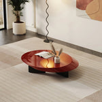 ラグジュアリーなセンターテーブル | 多層板製の丸型デザイン | おしゃれなリビングルームインテリアに最適 fmfd-5069