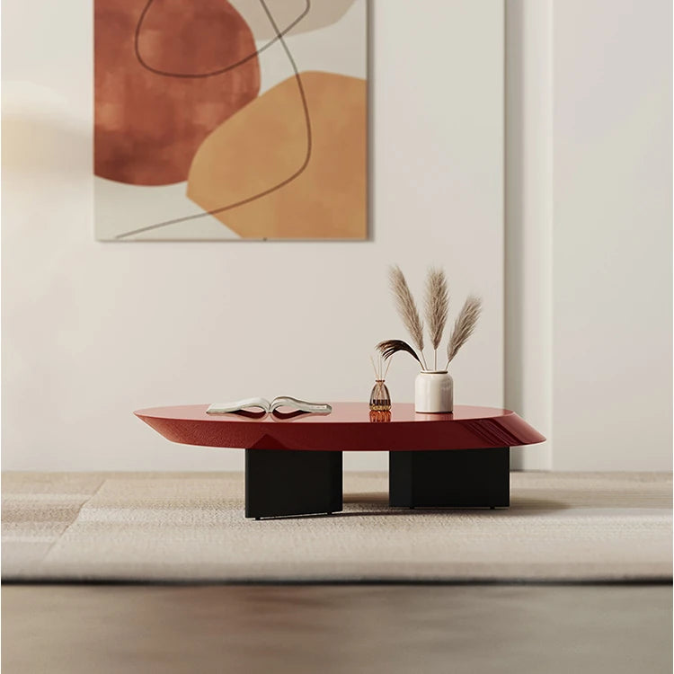 ラグジュアリーなセンターテーブル | 多層板製の丸型デザイン | おしゃれなリビングルームインテリアに最適 fmfd-5069