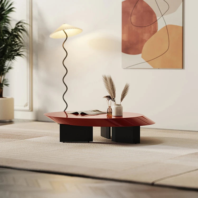 ラグジュアリーなセンターテーブル | 多層板製の丸型デザイン | おしゃれなリビングルームインテリアに最適 fmfd-5069