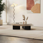 ラグジュアリーなセンターテーブル | 多層板製の丸型デザイン | おしゃれなリビングルームインテリアに最適 fmfd-5069