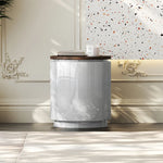 モダンデザインの多層板製ナイトテーブル - おしゃれな収納付きサイドテーブル fmfd-5071