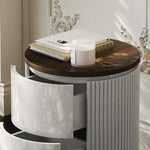 モダンデザインの多層板製ナイトテーブル - おしゃれな収納付きサイドテーブル fmfd-5071