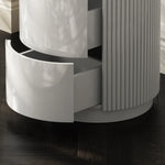 モダンデザインの多層板製ナイトテーブル - おしゃれな収納付きサイドテーブル fmfd-5071