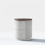 モダンデザインの多層板製ナイトテーブル - おしゃれな収納付きサイドテーブル fmfd-5071