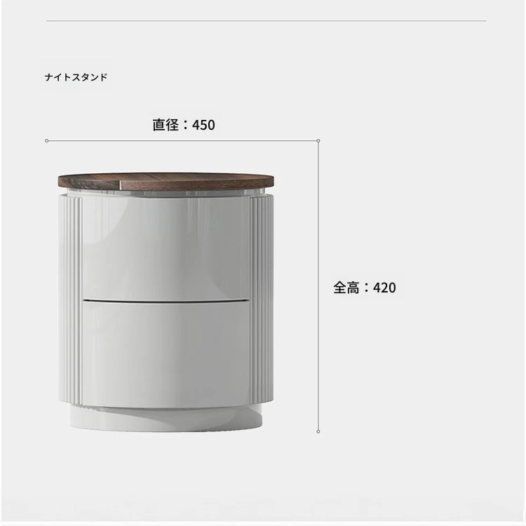 モダンデザインの多層板製ナイトテーブル - おしゃれな収納付きサイドテーブル fmfd-5071