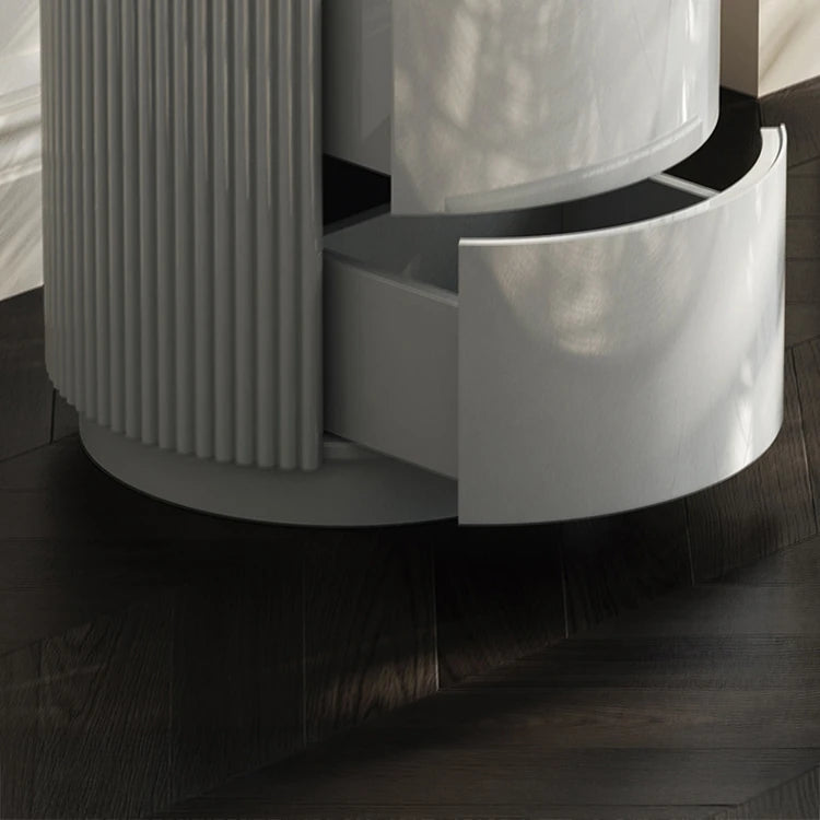 モダンデザインの多層板製ナイトテーブル - おしゃれな収納付きサイドテーブル fmfd-5071