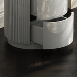 モダンデザインの多層板製ナイトテーブル - おしゃれな収納付きサイドテーブル fmfd-5071