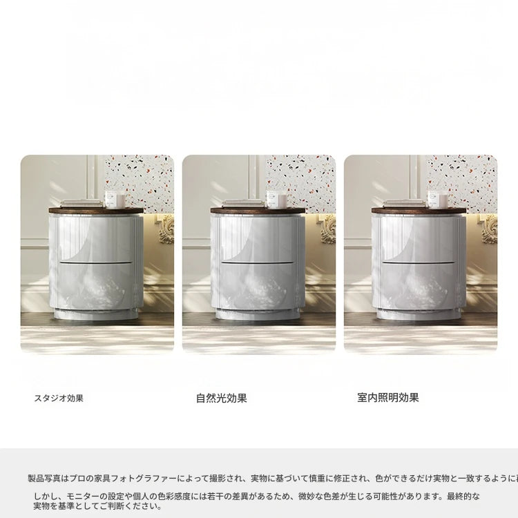 モダンデザインの多層板製ナイトテーブル - おしゃれな収納付きサイドテーブル fmfd-5071