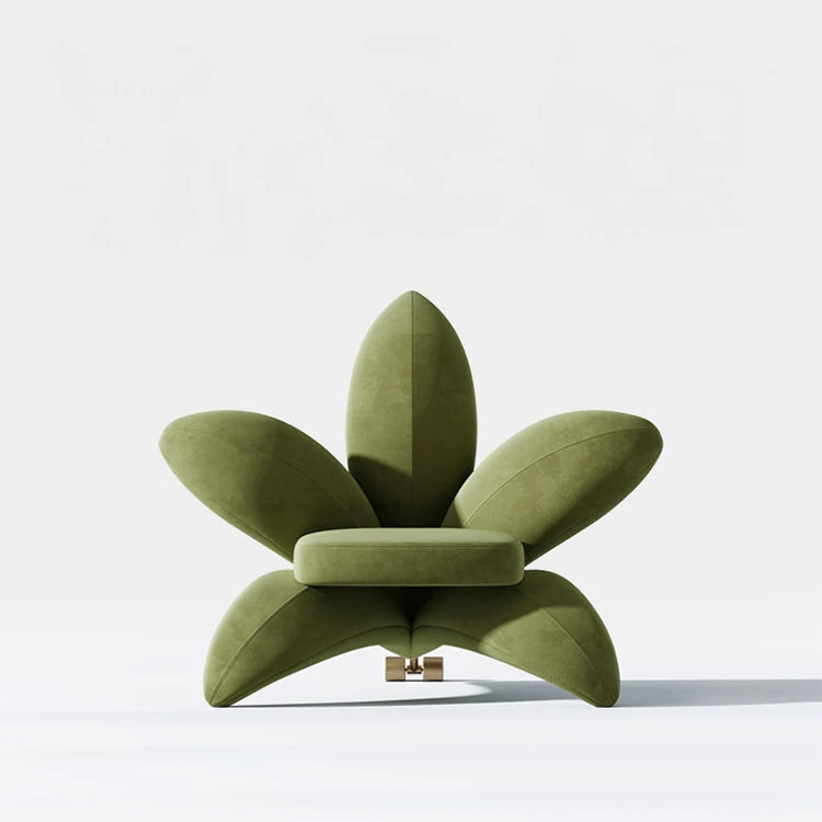 ユニークなデザインの無垢材・エアレザー製フラワーチェア - おしゃれなインテリアを演出! fmfd-5072