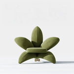 ユニークなデザインの無垢材・エアレザー製フラワーチェア - おしゃれなインテリアを演出! fmfd-5072