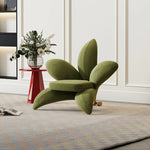 ユニークなデザインの無垢材・エアレザー製フラワーチェア - おしゃれなインテリアを演出! fmfd-5072