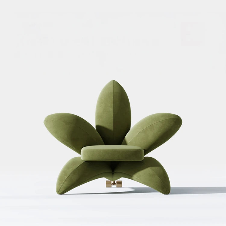 ユニークなデザインの無垢材・エアレザー製フラワーチェア - おしゃれなインテリアを演出! fmfd-5072