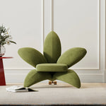 ユニークなデザインの無垢材・エアレザー製フラワーチェア - おしゃれなインテリアを演出! fmfd-5072