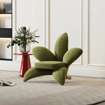 ユニークなデザインの無垢材・エアレザー製フラワーチェア - おしゃれなインテリアを演出! fmfd-5072