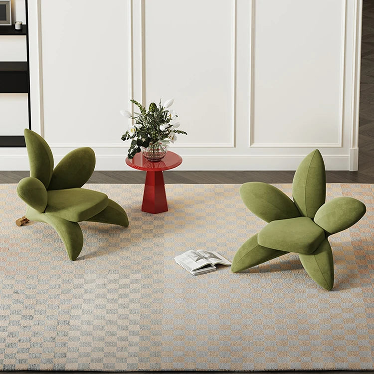 ユニークなデザインの無垢材・エアレザー製フラワーチェア - おしゃれなインテリアを演出! fmfd-5072