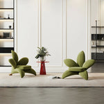 ユニークなデザインの無垢材・エアレザー製フラワーチェア - おしゃれなインテリアを演出! fmfd-5072