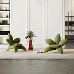 ユニークなデザインの無垢材・エアレザー製フラワーチェア - おしゃれなインテリアを演出! fmfd-5072