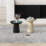 モダンセンターテーブル - 多層板製、スタイリッシュなデザインで空間を彩るサイドテーブル2点セット fmfd-5073