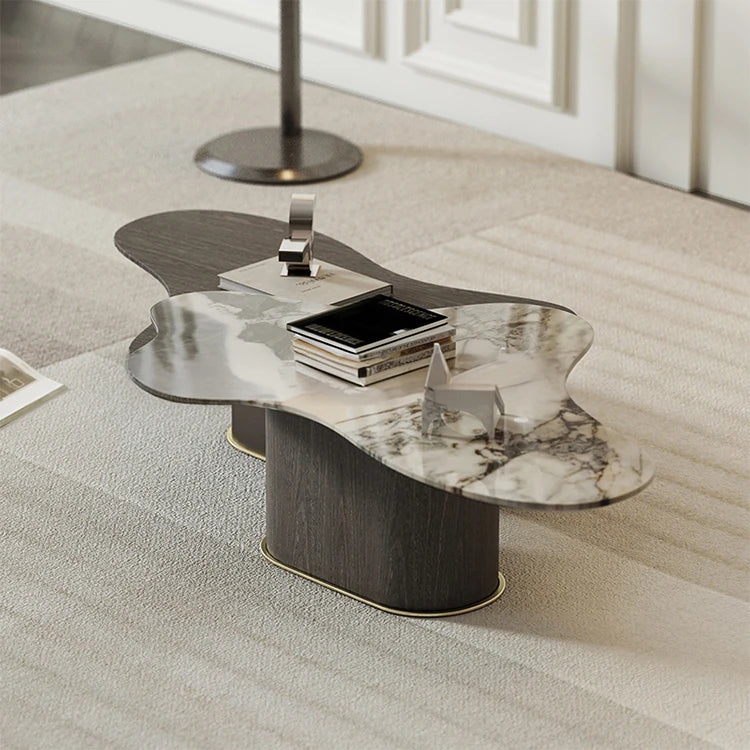 モダンデザインの大理石センターテーブル - スタイリッシュなリビングルーム用家具 fmfd-5075