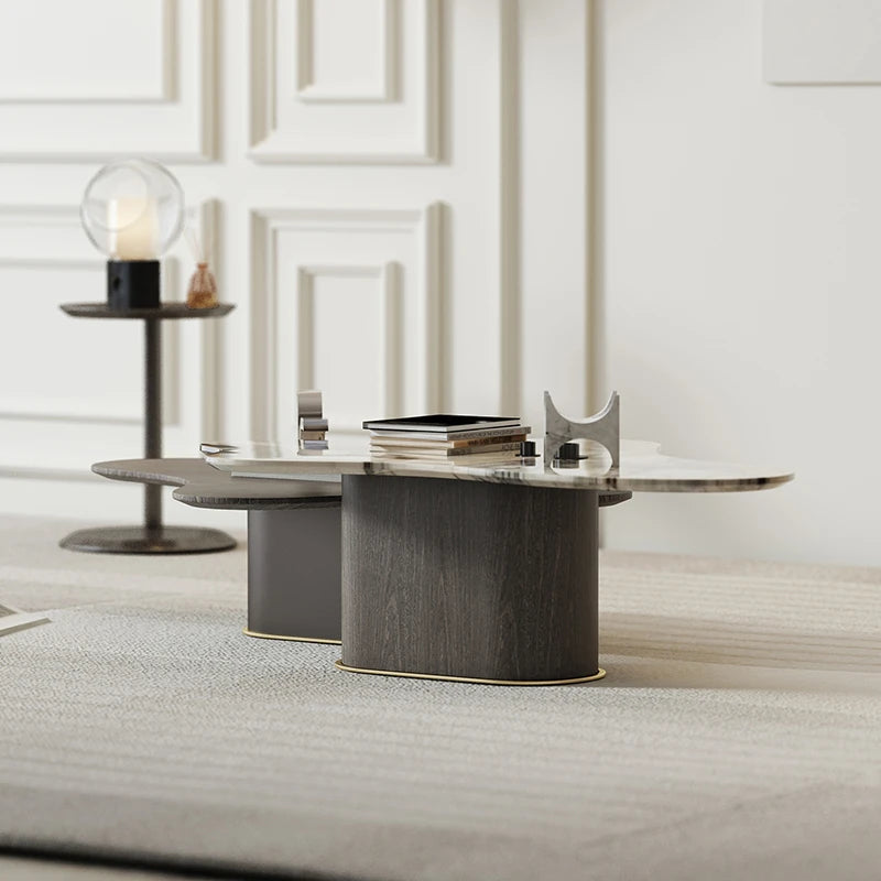 モダンデザインの大理石センターテーブル - スタイリッシュなリビングルーム用家具 fmfd-5075