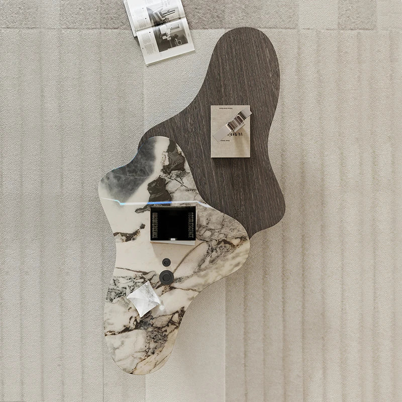 モダンデザインの大理石センターテーブル - スタイリッシュなリビングルーム用家具 fmfd-5075