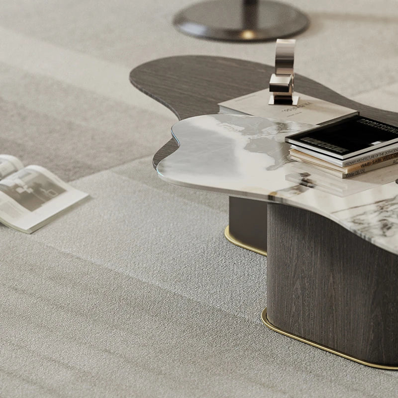 モダンデザインの大理石センターテーブル - スタイリッシュなリビングルーム用家具 fmfd-5075