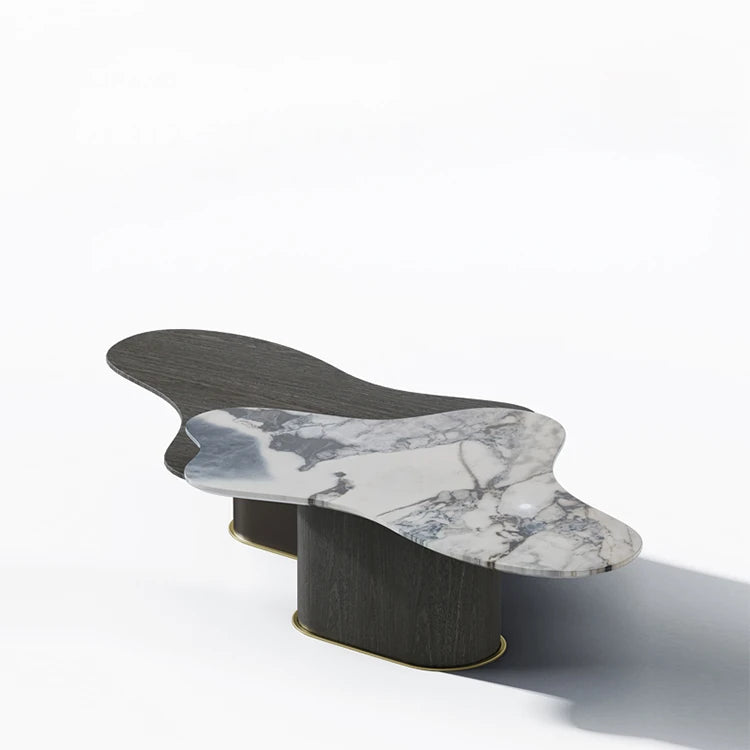 モダンデザインの大理石センターテーブル - スタイリッシュなリビングルーム用家具 fmfd-5075