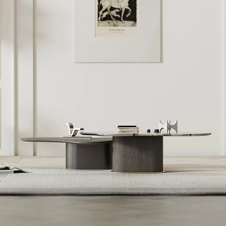 モダンデザインの大理石センターテーブル - スタイリッシュなリビングルーム用家具 fmfd-5075