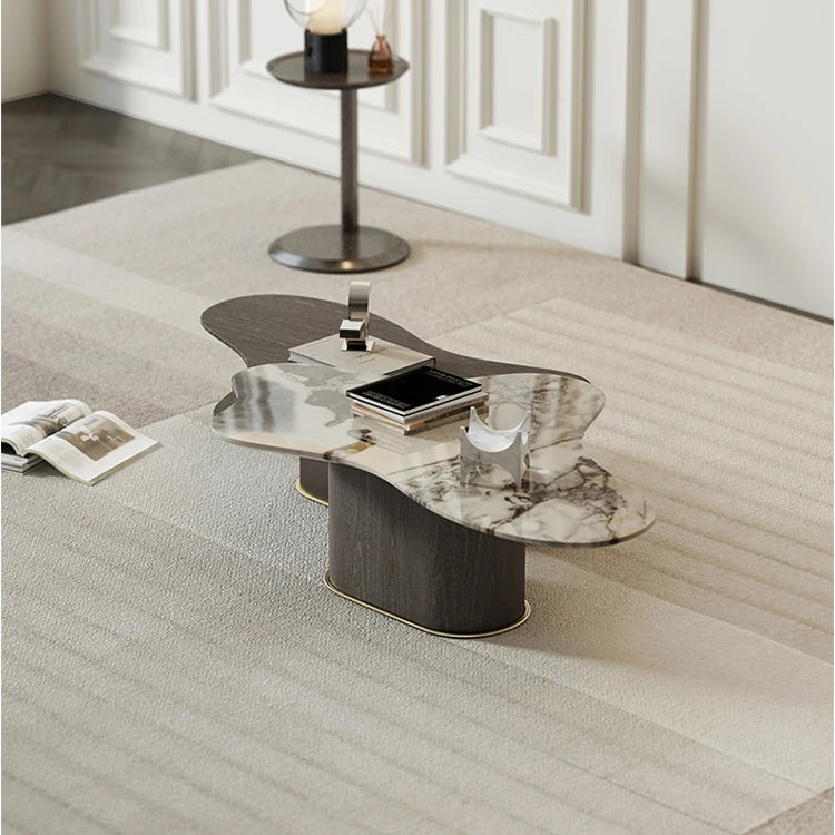 モダンデザインの大理石センターテーブル - スタイリッシュなリビングルーム用家具 fmfd-5075