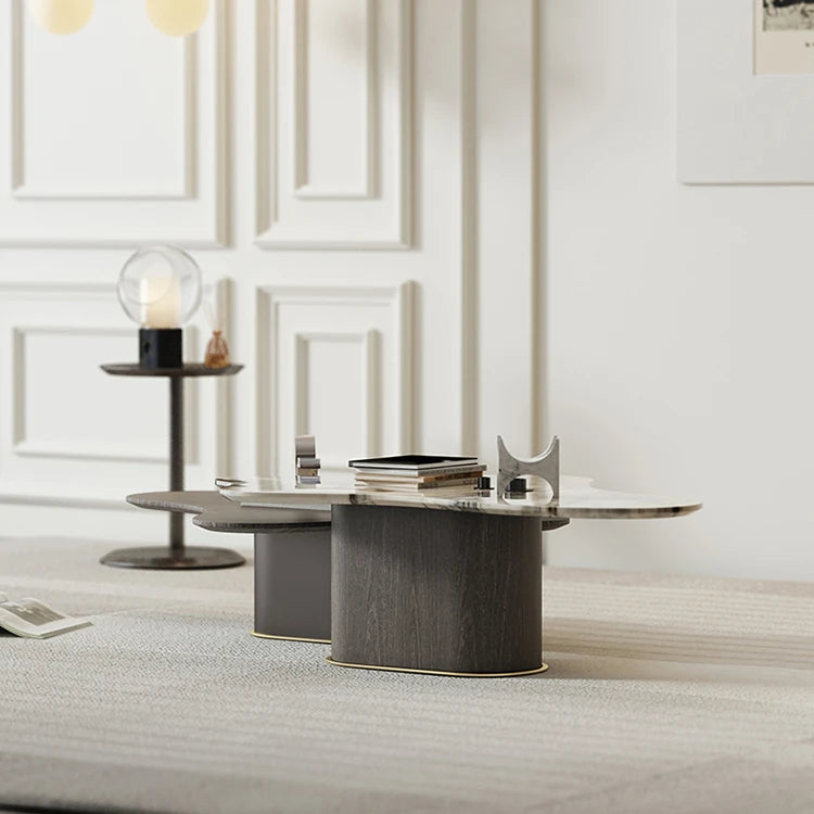 モダンデザインの大理石センターテーブル - スタイリッシュなリビングルーム用家具 fmfd-5075