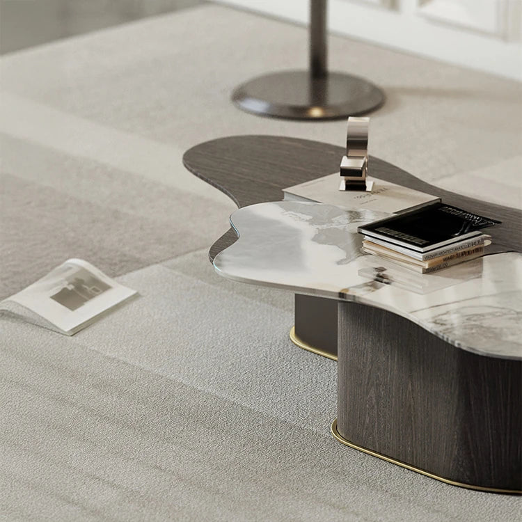 モダンデザインの大理石センターテーブル - スタイリッシュなリビングルーム用家具 fmfd-5075